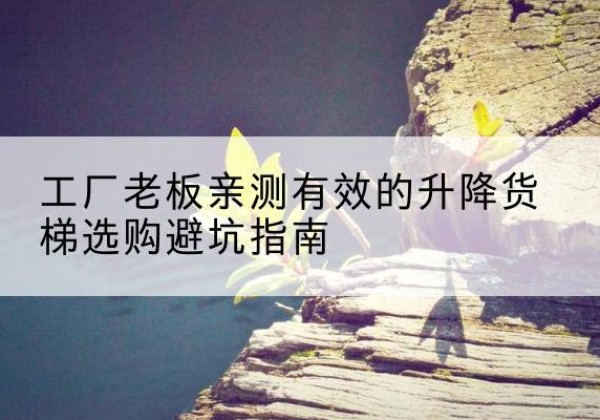 石城升降货梯怎么选-工厂老板亲测有效的升降货梯选购避坑指南